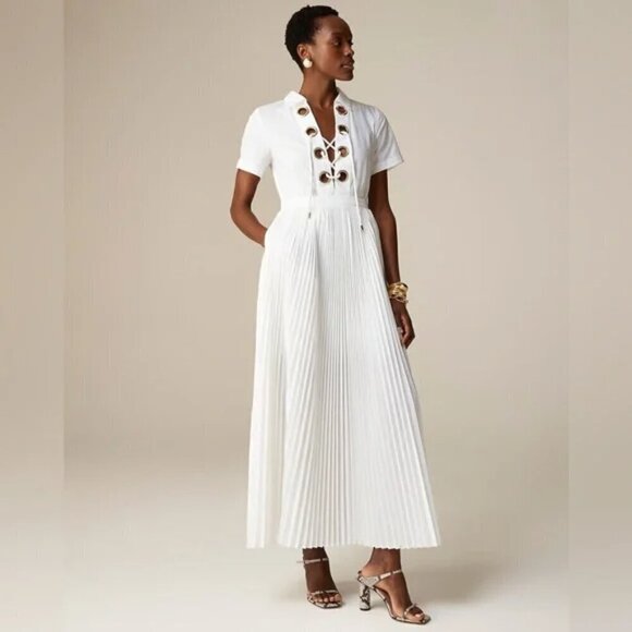 J. Crew Collection Maris Dress Cotton Blend Poplin White Size 22/3X NWT - Picture 1 of 11